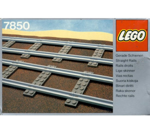 LEGO 8 Straight Rails Grey 4.5V 7850