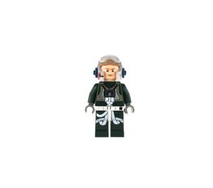 LEGO A-Flügel Pilot mit Dunkelgrün Jumpsuit (Stirnrunzeln / Scared) Minifigur