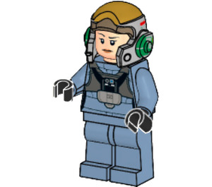 LEGO A-wing Pilot with Sand Blue Jumpsuit Minifigure