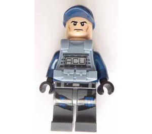 LEGO ACU Light Flesh, Dark Blauw Pet, en Sand Blauw Armor minifiguur