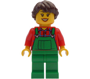 LEGO Adventskalender Lady med Grønn Kjeledress Minifigur