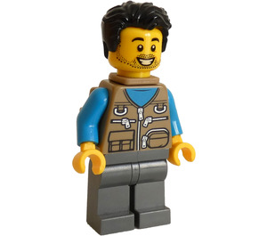 LEGO Adventurer with Black Short Hair and Baby Carrier Minifigure