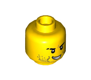 LEGO Agent Jack Fury mit Helm und Schulter Armor Minifigure Kopf (Einbau-Vollbolzen) (3626 / 20427)