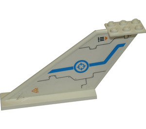 LEGO Aircraft Tail 12 x 2 x 5 with Dark Azure Stripe and Target Pattern Model Left Sticker (18988)