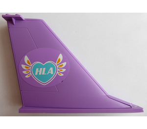 LEGO Aircraft Tail 2 x 12 x 8 with Rudder with heart with wings and 'HLA' on both sides Sticker (54094)