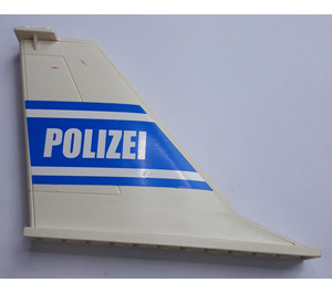 LEGO Aircraft Tail 2 x 12 x 8 with Rudder with 'POLIZEI' and Stripes on Blue (Both Sides) Sticker (54094)