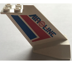 LEGO Aircraft Tail 4 x 7 x 4.3 with Red and Blue Stripes, Globe and "AIR LINE" (4867)