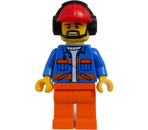 LEGO Airport Flagger med Blå Jakke Minifigur