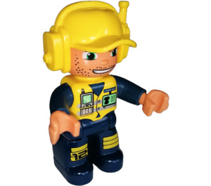 LEGO Airport Technician mit Radio und Badge und Groß Smile Duplo Abbildung