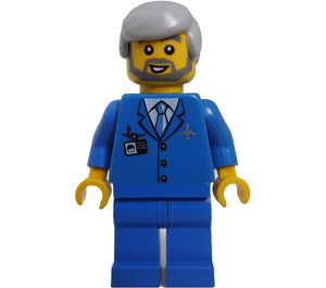 LEGO Airport Worker i Blå Uniform Minifigur