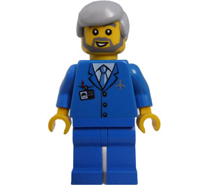 LEGO Airport Worker in Blauw Uniform minifiguur