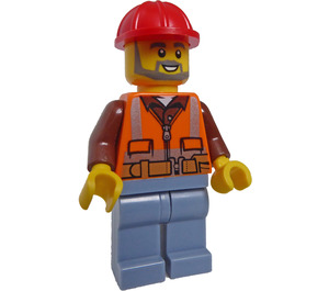 LEGO Airport Worker med Rød Hjelm Minifigur