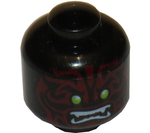 LEGO Alien Head with Lime Eyes and Dark Red Face Lines (Recessed Solid Stud) (3626)