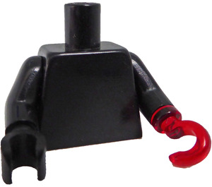 LEGO Alpha Team Minifig Torso mit Schwarz Arme und Schwarz Recht Hand und Transparant rot Haken auf Links Arm (973)
