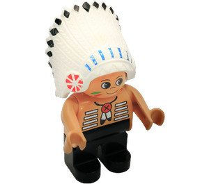 LEGO American Indian Chief mit Schwarz Beine Duplo-Figur