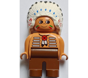 LEGO American Indian Chief with Brown Legs Duplo Figure