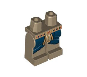 LEGO Amset-Ra Jalat jossa Sininen Rags, Golden Loincloth jossa Hieroglyphs ja Golden Vyö jossa Punainen X (3815 / 94368)