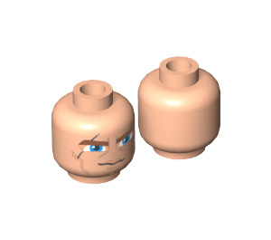 LEGO Anakin Skywalker Head with Scar and Blue Eyes (Recessed Solid Stud) (3626 / 62116)