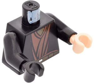 LEGO Anakin Skywalker Torso with Brown Robe and Olive Green Belt Pattern and Black Arms, Black Right Hand, Light Flesh Left Hand (973 / 73403)