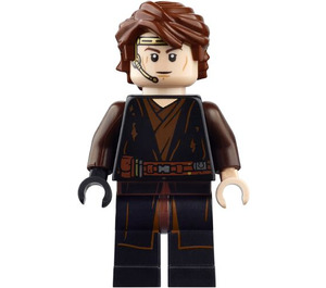 LEGO Anakin Skywalker jossa Musta Jalat ja Dirt Stains jossa Kuulokkeet Minihahmo