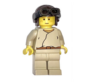 LEGO Anakin Skywalker z brązowy Lotnik Kapelusz Minifigurka