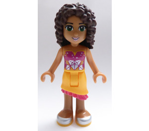 LEGO Andrea, Bright Licht Oranje Rok, Magenta Top Minifiguur