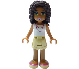 LEGO Andrea, Tan Shorts, Weiß oben Minifigur
