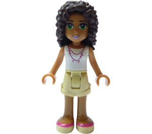 LEGO Andrea, Zandbruin Korte broeken, Wit Top Minifiguur