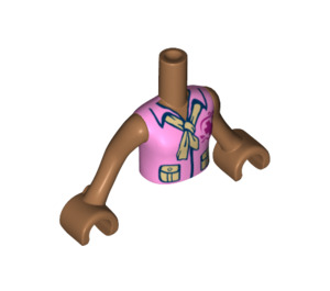 LEGO Andrea Torso, with Bright Pink Shirt with Red Cross Logo and Tan Pocketts (92456)