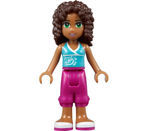 LEGO Andrea mit Aqua oben und Lila Shorts Minifigur