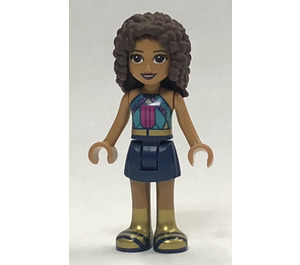 LEGO Andrea mit Blau und Lila oben Minifigur