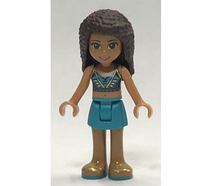 LEGO Andrea mit Blau Weste und Gold Sandals Minifigur