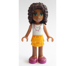LEGO Andrea with Bright Light Orange Layered Skirt and White Top Minifigure