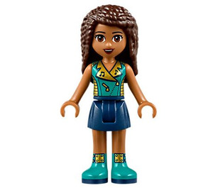 LEGO Andrea mit Gold und Turquoise Musik oben Minifigur