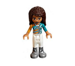 LEGO Andrea with Gold and Turquoise Racing Outfit Minifigure