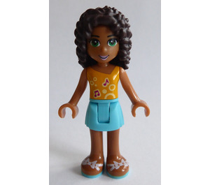 LEGO Andrea met Medium Azure Shorts en Bright Light Oranje Top minifiguur