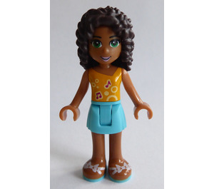 LEGO Andrea with Medium Azure Skirt and Bright Light Orange Top Minifigure