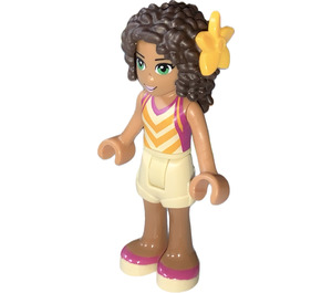 LEGO Andrea met Zandbruin en Oranje Top en Korte broeken Minifiguur