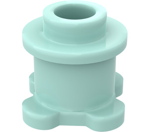 LEGO Aqua Steen 1 x 1 x 0.7 Rond met Bloem Basis (33286)