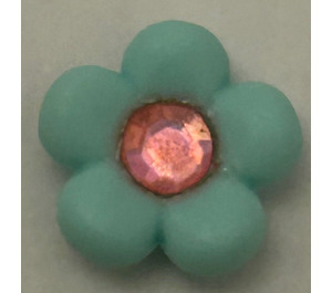 LEGO Aqua Clikits Flower with 5 Petals and Transparent Dark Pink Gem (46588 / 46594)