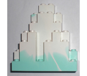 LEGO Aqua Panneau 3 x 8 x 7 Osciller Triangulaire avec Marbled blanc (6083 / 52210)