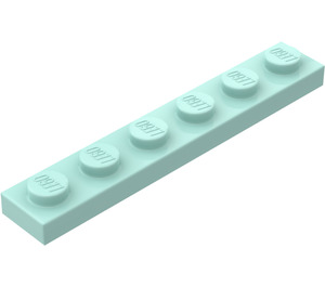 LEGO Azzurro Piastra 1 x 6 (3666)