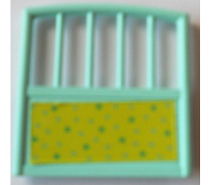 LEGO Aqua Side Cot with Green Dots Sticker (6684)