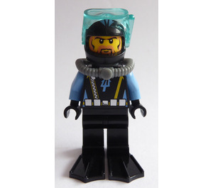 LEGO Aquaraider Diver mit Licht Braun Bart Minifigur