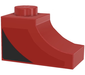 LEGO Arch 1 x 2 Inverted with Black and Red Curve (Both Sides) Sticker