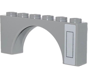 LEGO Arch 1 x 6 x 2 with Black Frame right Sticker Medium Thickness Top (15254)