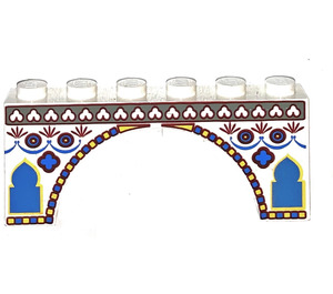 LEGO Arch 1 x 6 x 2 with Indian Pattern Thick Top and Reinforced Underside (3307 / 44975)