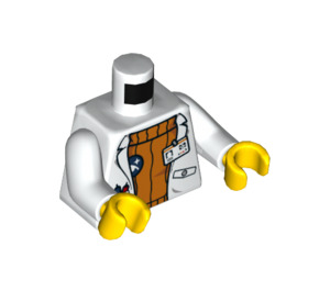 LEGO Arctic Scientist Lab Coat with Orange Sweater and ID Badge Torso (973 / 76382)