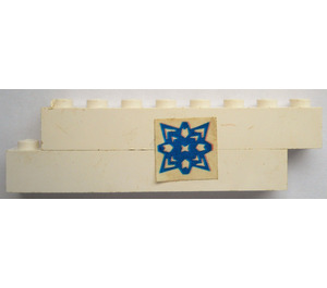 LEGO Assembly of 2 white bricks 1 x 8 with geometric pattern sticker from Set 260