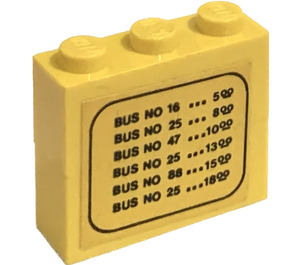 레고 Assembly of two 1 x 3 bricks with bus departure schedule from Set 379